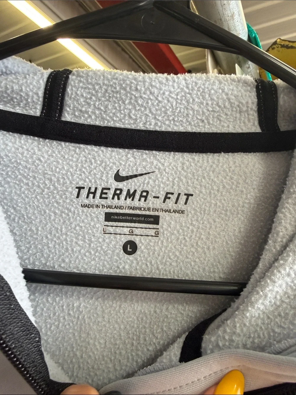 Nike women’s Light Gray and Black Full-Zip Performance Jacket